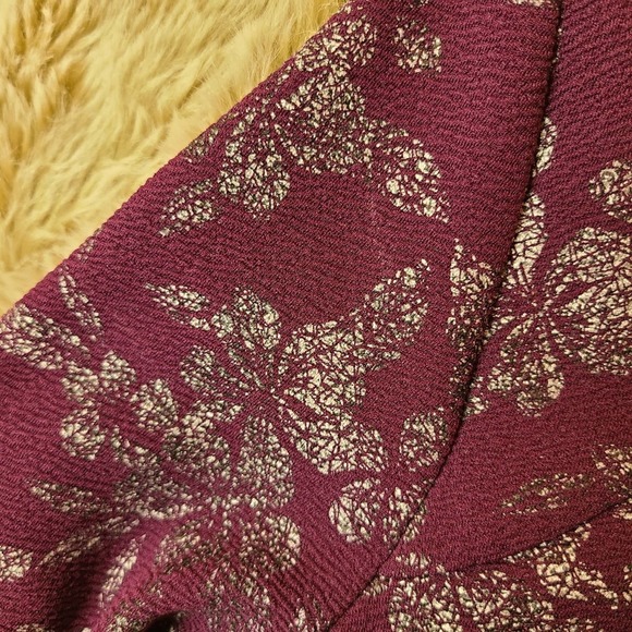 *BLUE RAIN* Purple and Silver Brocade Fit and Flare - Picture 4 of 7